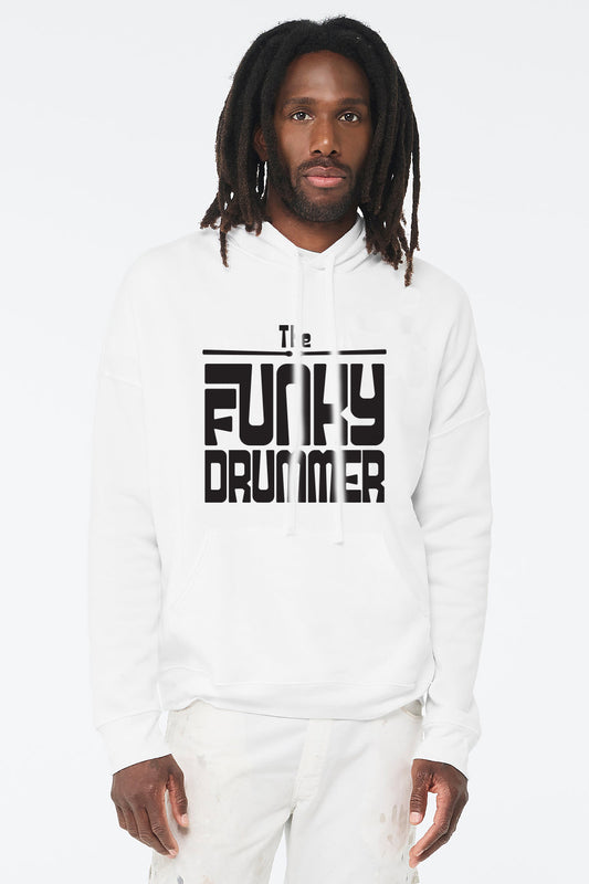 The Funky Drummer UniSex Fleece Pullover Hoodie - White