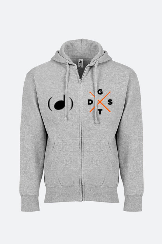 Give The Drummer Some™ Ghost Note™ Comfort Zipup Hoodie - Grey