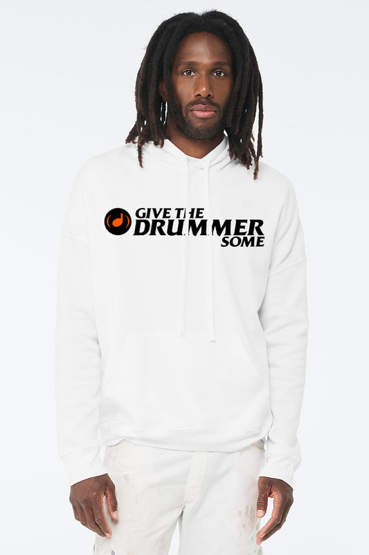 Give The Drummer Some™ UniSex Fleece Pullover Hoodie - White