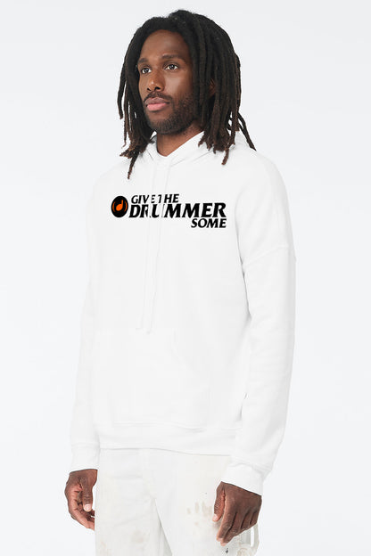 Give The Drummer Some™ UniSex Fleece Pullover Hoodie - White