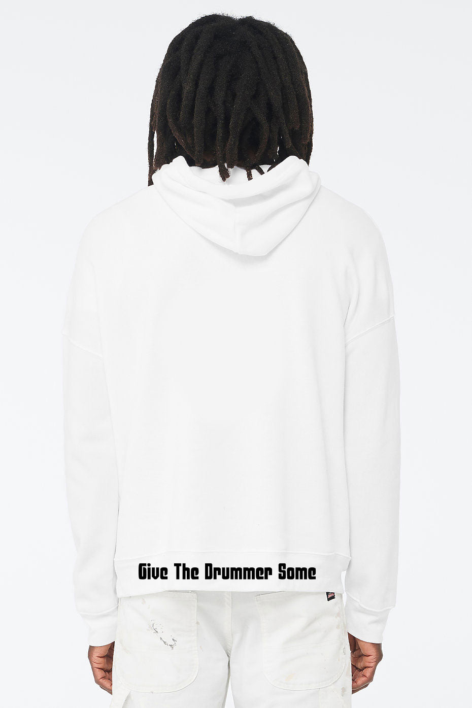 Give The Drummer Some™ UniSex Fleece Pullover Hoodie - White