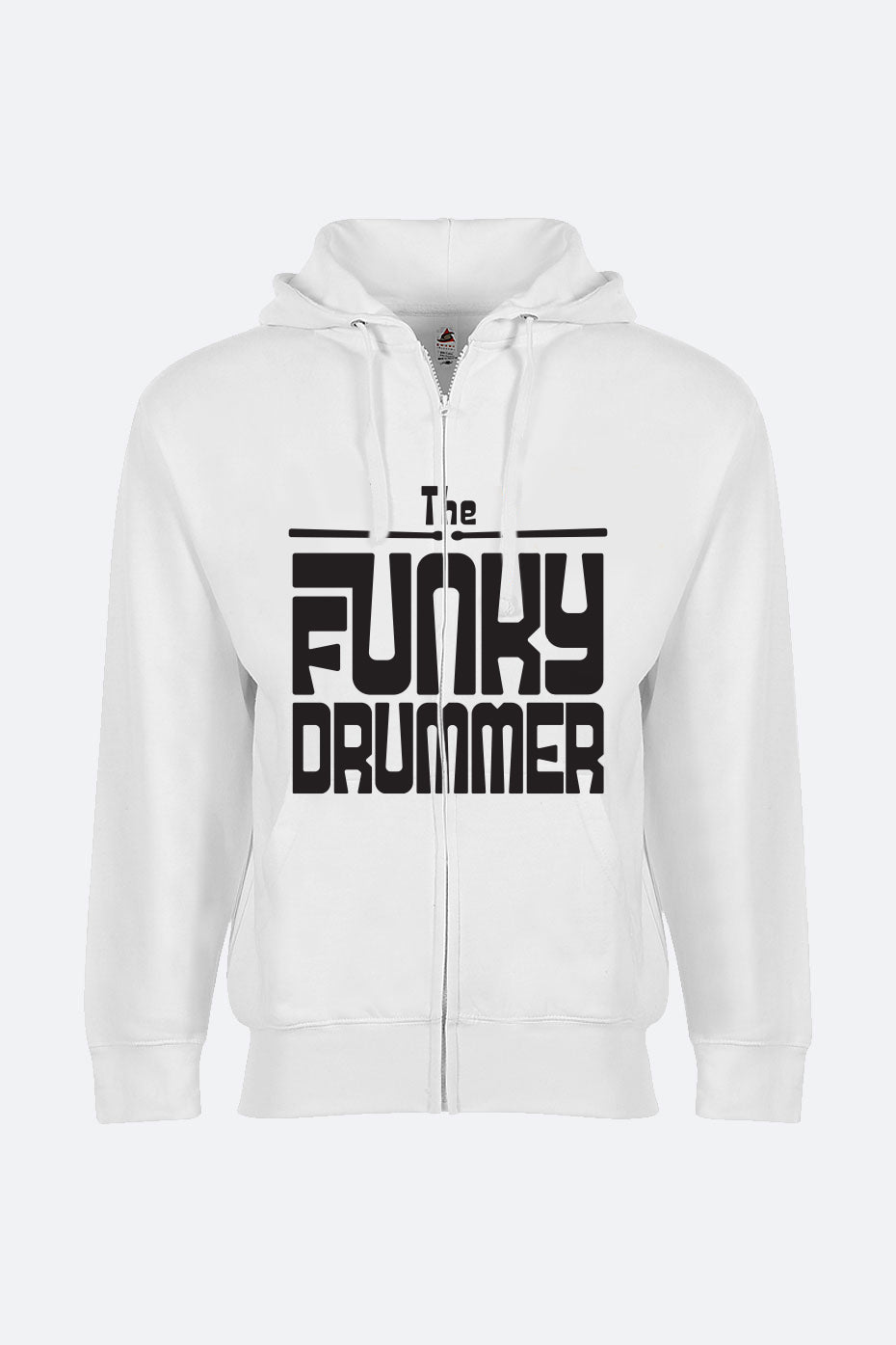 The Funky Drummer Comfort Zipup Hoodie - White