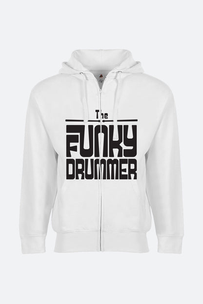 The Funky Drummer Comfort Zipup Hoodie - White