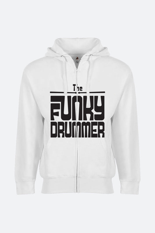 The Funky Drummer Comfort Zipup Hoodie - White