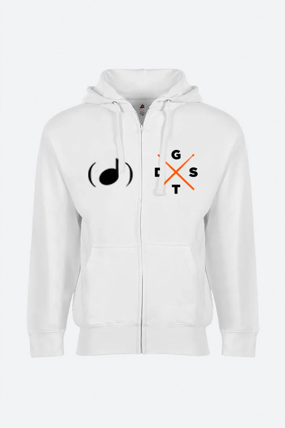 Give The Drummer Some™ Ghost Note™ Comfort Zipup Hoodie - White